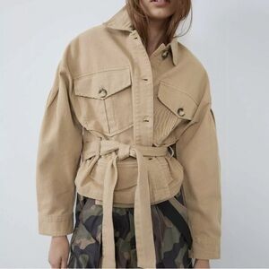 Zara Utility Cargo Waist Utility Jacket